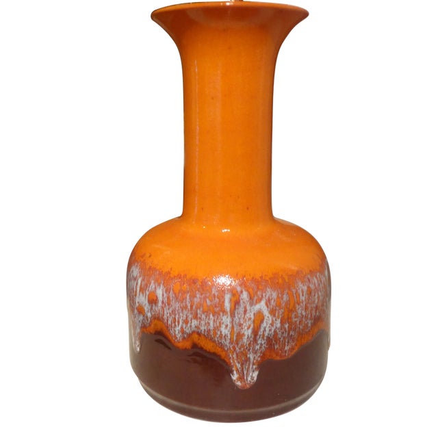 West German Glazed Ceramic Vase by Jasba For Sale