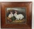 Vintage Rabbit Oil Painting in Brown, Cream & Green With Carved Gilt Wood Frame For Sale - Image 4 of 14