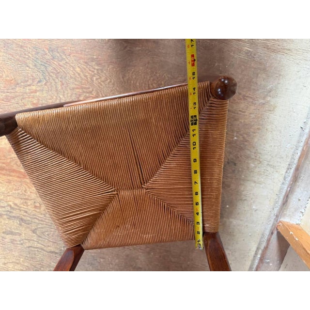 Brown Vintage Early American Shaker Rustic Style High Ladder Back Dinning Chairs , Possibly by Clore For Sale - Image 8 of 17