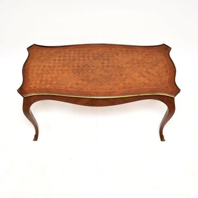 Antique French Inlaid Coffee Table, 1930s For Sale - Image 4 of 9