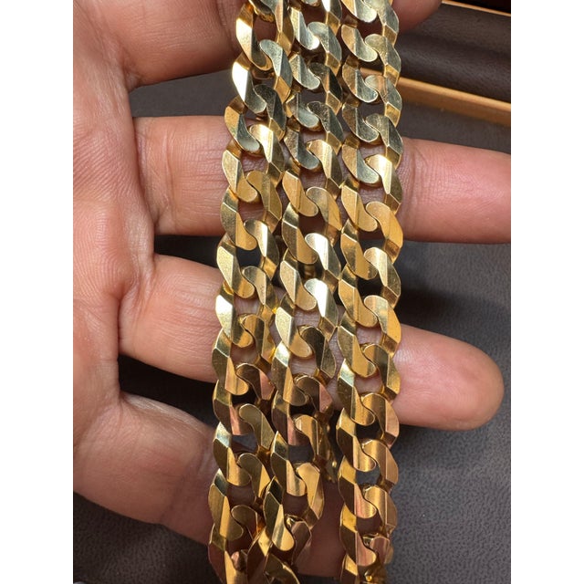 Contemporary Vintage 14 Karat Yellow Gold 60 Gm Miami Cuban Link Italian Chain Unisex, 22" For Sale - Image 3 of 18