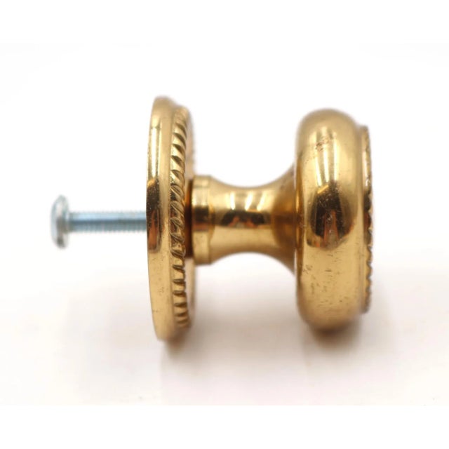 Traditional 1.375 In. Rope Brass Drawer Cabinet Knob For Sale - Image 4 of 5