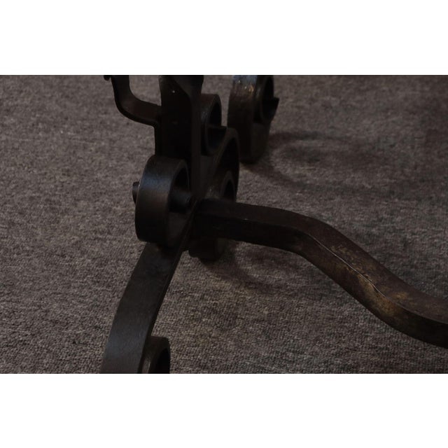 Pair of Gothic Revival Firedogs / Andirons With Basket Twist and Scroll Motif For Sale - Image 13 of 15