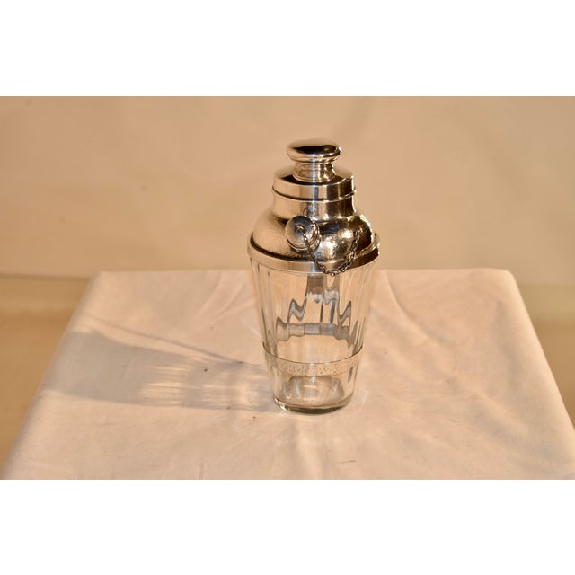 Art Deco Antique American "Webster" Sterling Silver & Crystal Cocktail Shaker Circa 1930 For Sale - Image 3 of 6