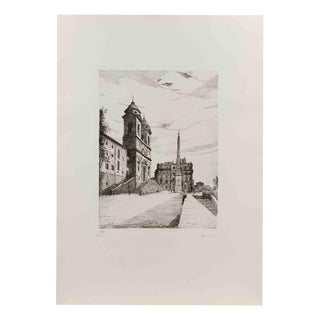 Giuseppe Malandrino, Spanish Steps, 1970s, Etching For Sale