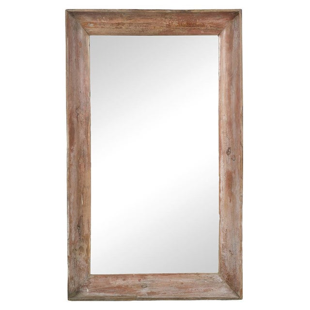 Wood Large Antique Solid Wood Mirror For Sale - Image 7 of 7