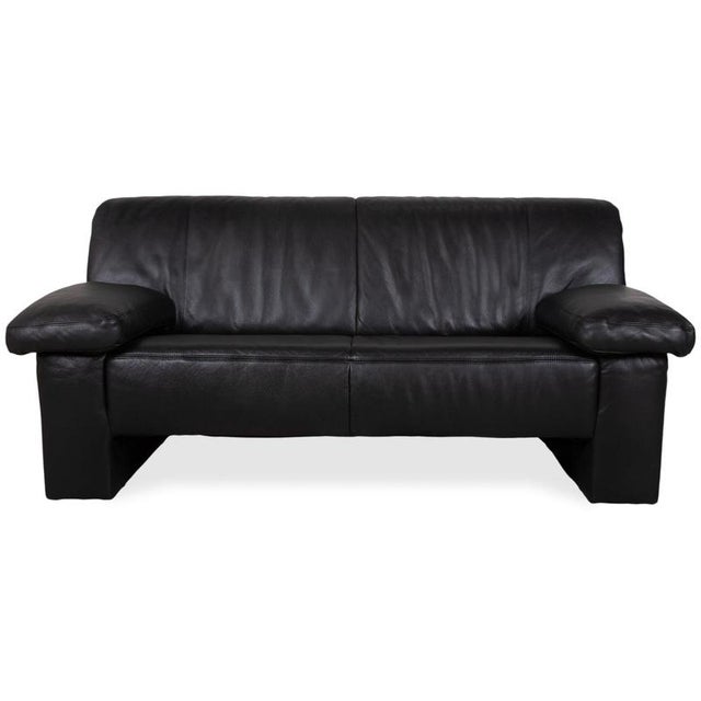 Black Leather Two-Seater Sofa from Koinor For Sale - Image 12 of 12
