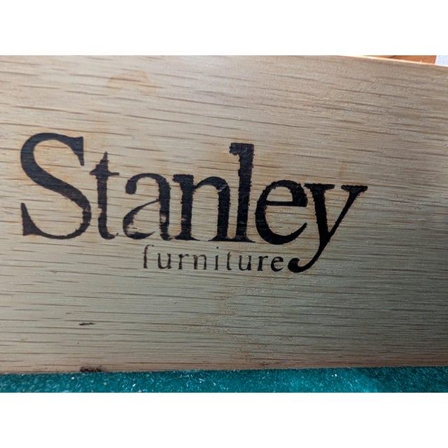Copper Vintage Art Deco Stanley Furniture Solid Wood Triple Dresser/Credenza With Maple Accents For Sale - Image 8 of 8