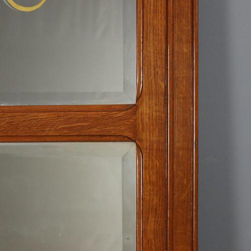 Wood Large Vintage Mirror with Oak Frame For Sale - Image 7 of 12