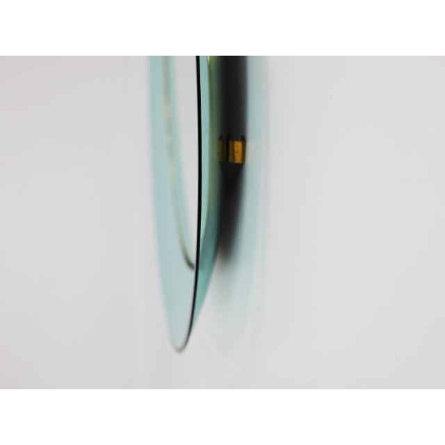 Large Vintage Mirror with Curved Colored Glass by Max Ingrand for Fontana Arte, 1960 For Sale - Image 6 of 9