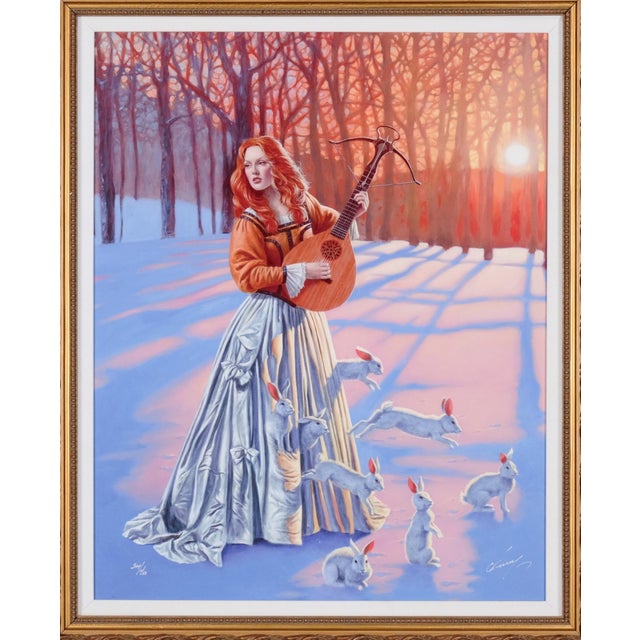 Contemporary 2016 Michael Cheval "Love Hunter Ii" Artist Hand Signed & Numbered Limited Edition 344/450 Framed & Matted Color Dye Sublimation on Aluminum For Sale - Image 3 of 9
