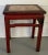 Antique 19th century Chinese hard wood stool or side table with marble insert. Has been painted red in the past with the...