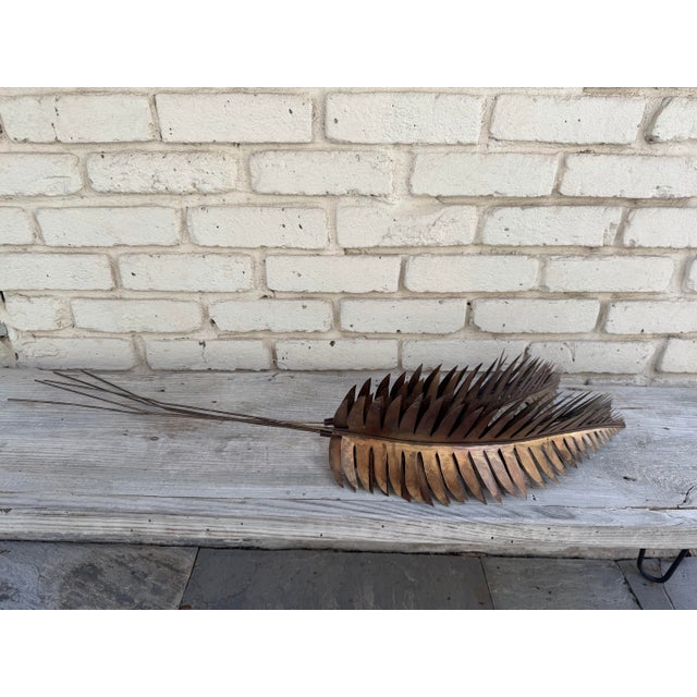 Set of 5 Mid Century Modern Hand-Cut Copper Fern Sculptures For Sale - Image 4 of 8