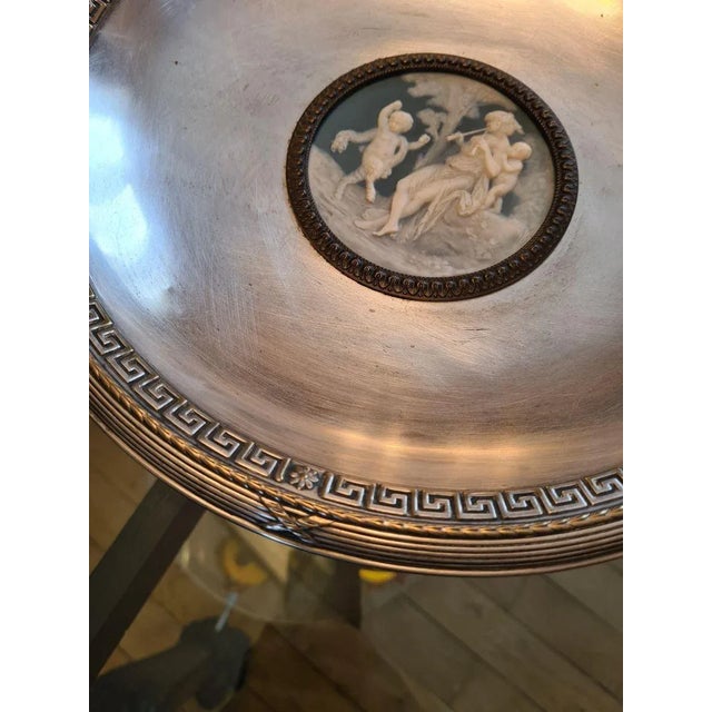 Antique Silver-Plated Metal & Biscuit Porcelain Tazza Dish from WMF For Sale - Image 14 of 17