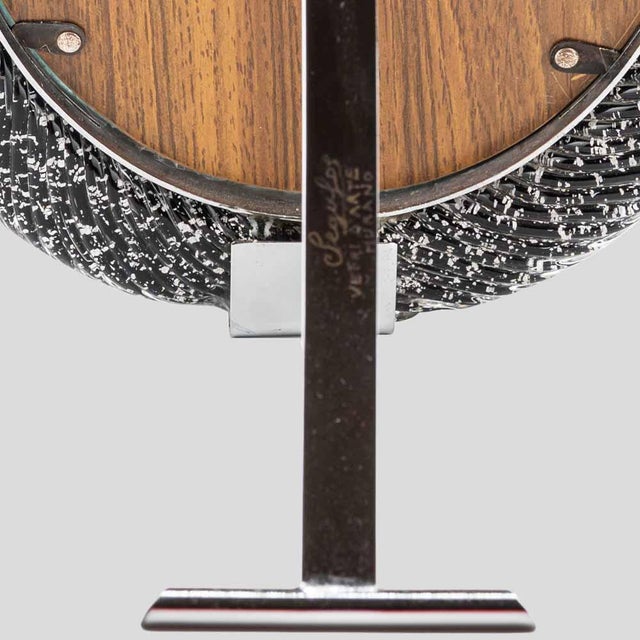 Black Vintage Oval Murano Glass Picture Frame by Seguso, 1970s For Sale - Image 8 of 9