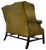 Mid 20th Century Vintage Olive Green Tufted Leather Wingback Settee With Nailhead Trim For Sale - Image 4 of 12