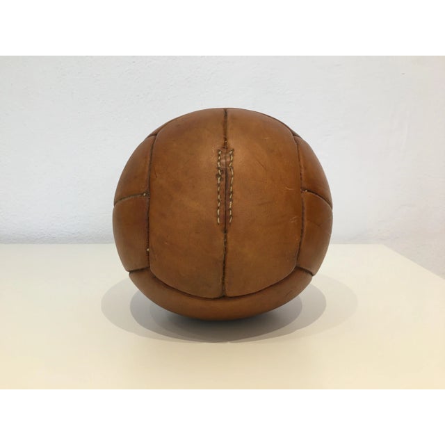 Vintage Leather 1kg Medicine Ball For Sale - Image 4 of 8