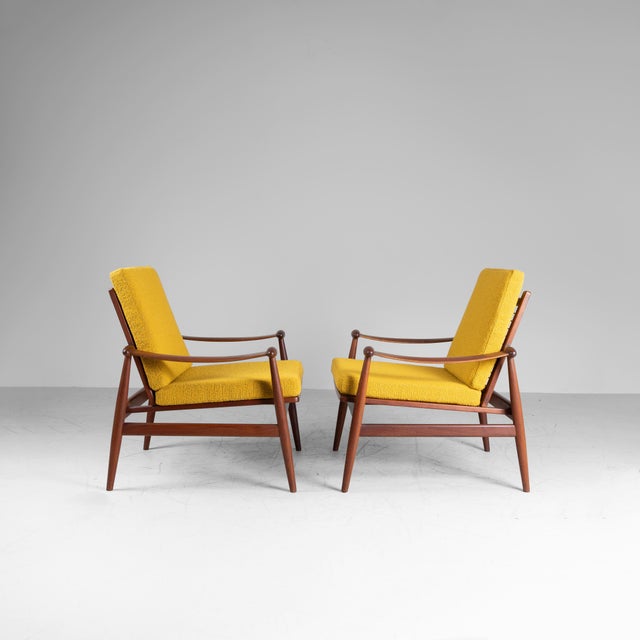 Yellow FD133 Armchairs by Finn Juhl, 1950s, Set of 2 For Sale - Image 12 of 12