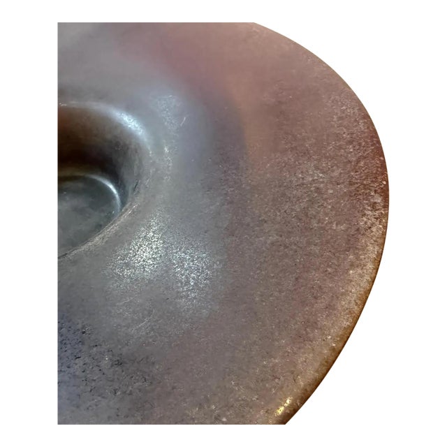 1980s Modern Purple Scavo Murano Glass Centerpiece Attributed to Cenedese For Sale