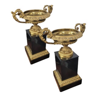 Antique French Empire Ormolu Centerpiece Tazzas, Circa 1860–1880 For Sale