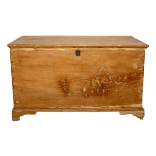 Primitive Pine Storage Chest With Original Hardware, 19th Century For Sale