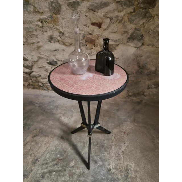 Black Art Deco French Bistro Table with Rex Bakelite Top, 1940 For Sale - Image 8 of 18