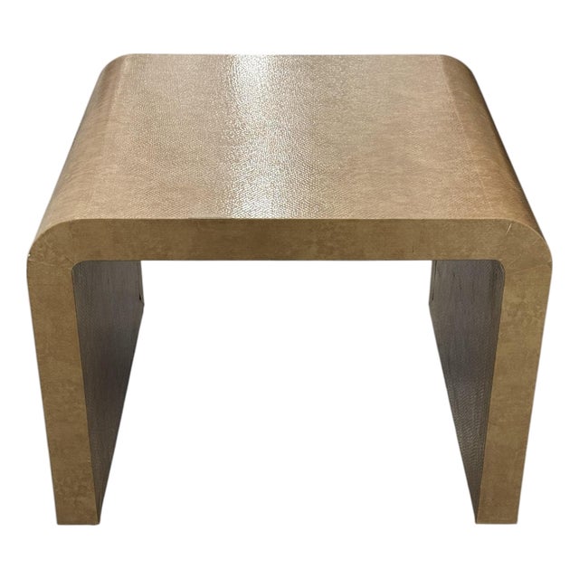 Mid 20th Century Large Snakeskin Occasional Waterfall Table in Tan For Sale
