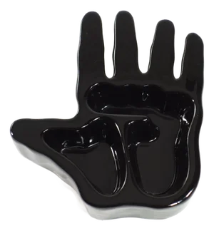 Vintage Italian Ceramic Black Hand Sculpture by Richard Ingersoll, 1960s