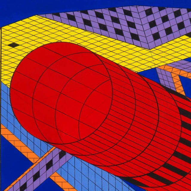 'Red Cylinder Abstract' by Dee Brown, Very Large San Francisco Bay Area Constructivist, Lego For Sale In Monterey, CA - Image 6 of 9