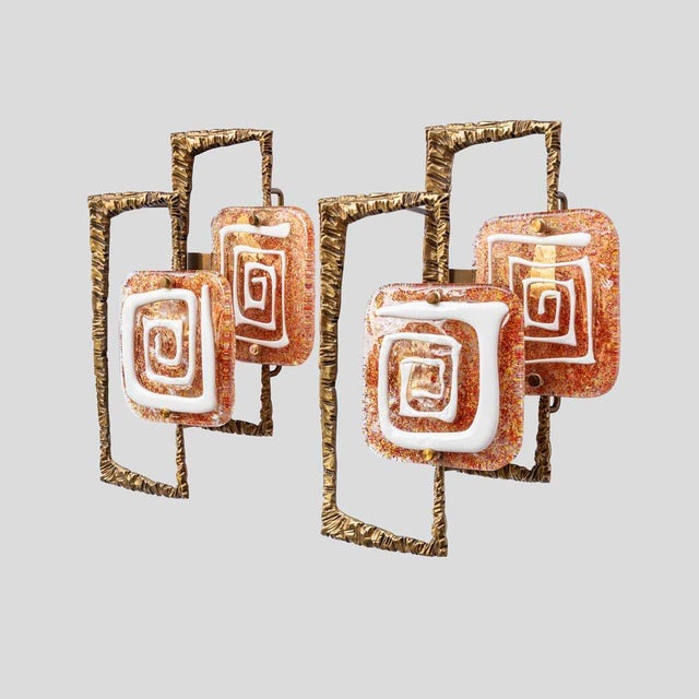 Sculptural Wall Lights by Angelo Brotto for Esperia, 1970s, Set of 2 For Sale - Image 12 of 13