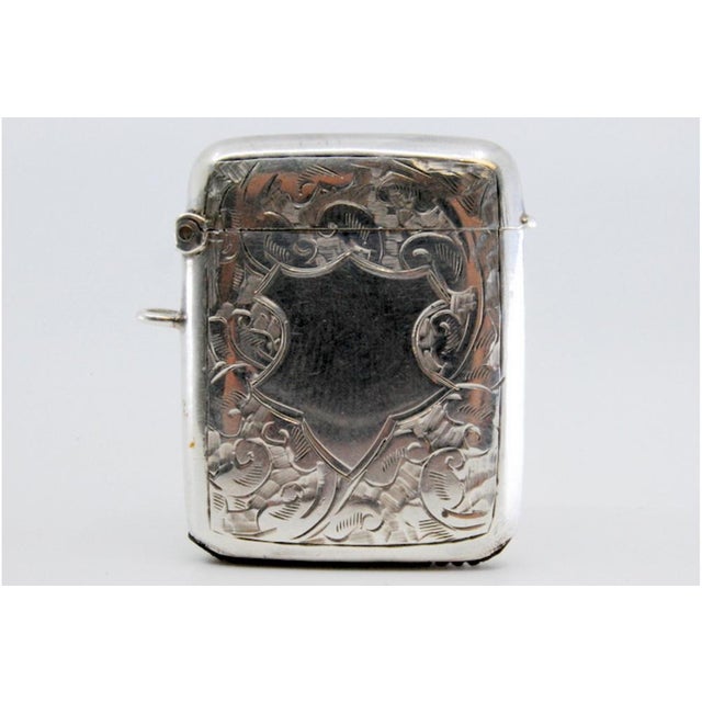 Silver Matchbox with Plant Motifs Surrounding Monogram Card For Sale - Image 10 of 11