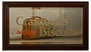 Advertising Mirror Crawfords Delightful Biscuits Baker or Cafe, 1920