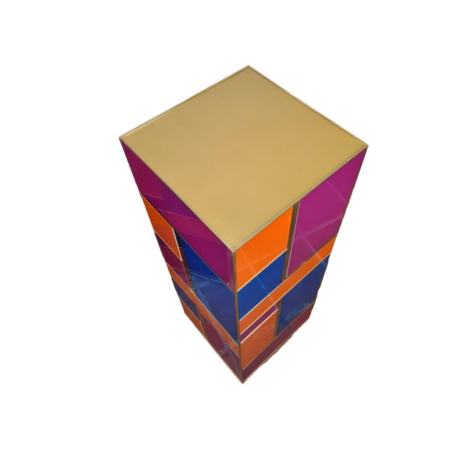 Pedestals for Sculpture in Murano Glass and Golden Brass from Justfurnituress SRL, Set of 2 For Sale - Image 6 of 7