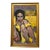 Expressionist Portrait in Yellow, Oil Painting, Gold Frame For Sale
