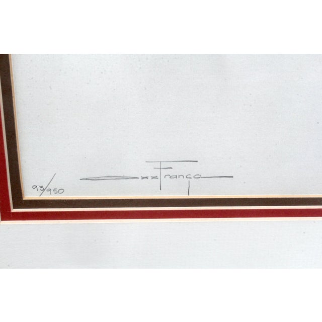 1980s Ozz França Signed "Sitting Bull" 1986 Lithograph Portraiture 33/950 – Custom Oak Frame For Sale - Image 5 of 16