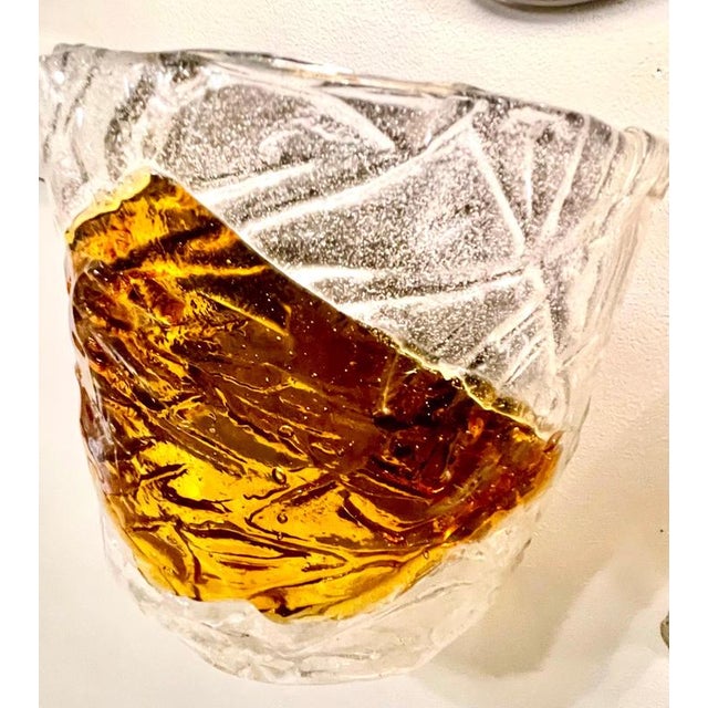 AVMazzega Wall Lights in Bicolor Murano Glass from Mazzega, Italy, 1970s, Set of 3 For Sale - Image 4 of 9