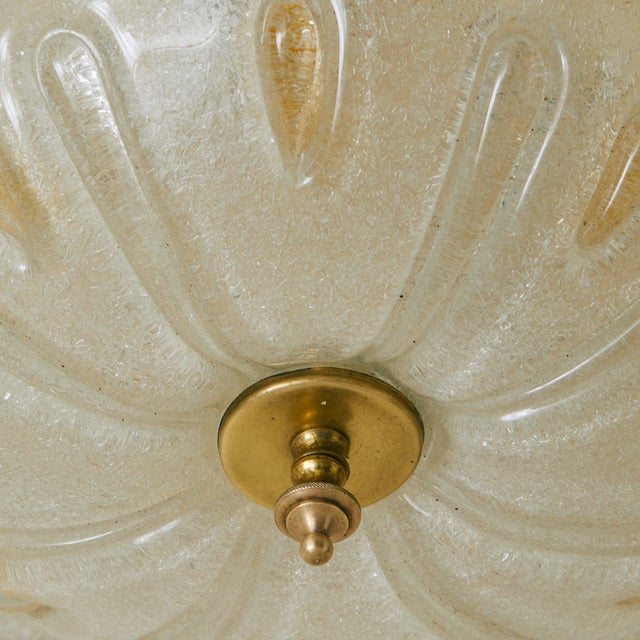 1970s 1970s Italian Murano Rugiadoso Glass Flush Mount Ceiling Light For Sale - Image 5 of 9