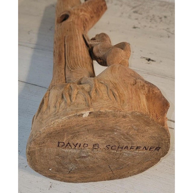 Mid 20th Century Mid 20th Century Dog Chasing a Beaver Up a Tree Sculpture For Sale - Image 5 of 7