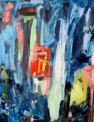 "Solid Ground" Contemporary Abstract Expressionist Oil Painting by Monica Shulman