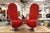 Fantastic pair of 1-2-3 System Lounge Chairs by Verner Panton in their original red upholstery. These chairs were produced...