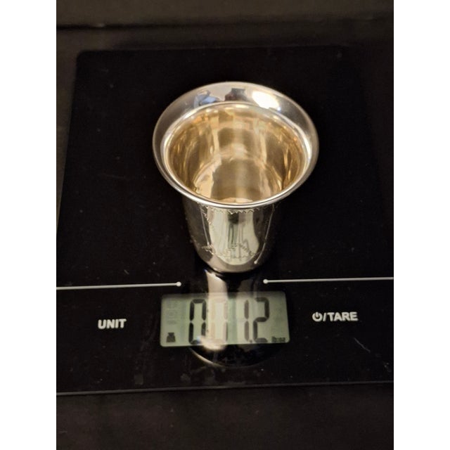 Vintage Esco Sterling Silver Kiddush Cup Beaker Engraved Jewish Judaica For Sale - Image 10 of 12