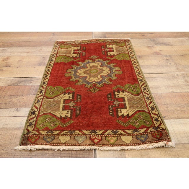 Textile Vintage Turkish Yastik Rug - 01'08 X 03'00 For Sale - Image 7 of 8