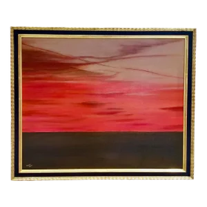 Modern Seascape Painting of November Sunset at Cove Beach (Cape May, Nj)