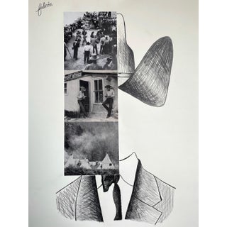 "Untitled Composition" Contemporary Country Western Surrealist Mixed-Media Drawing For Sale