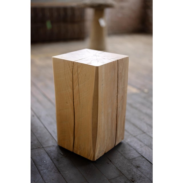 Beech Solid Wood Cube Side Table For Sale - Image 13 of 18