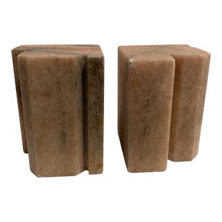Vintage 1960s Stone Marble Bookends For Sale
