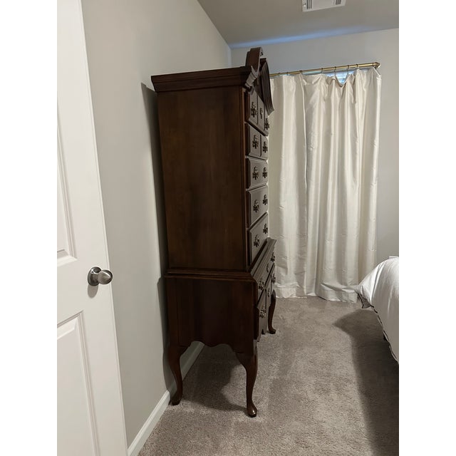 1980s Kincaid Solid Cherry Wood Highboy Dresser For Sale - Image 4 of 5