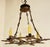Spanish Revival Hand Forged Gilt Iron 4 Lite Chandelier- Circa 1930 For Sale - Image 4 of 11