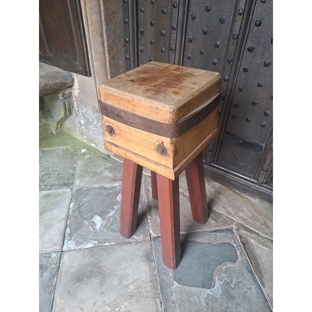 Antique Continental Beech Butchers Block, 1900 For Sale - Image 3 of 5