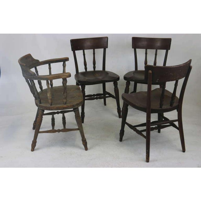 Available-19th century Thonet wonderful set of 4 Windsor Captains Side Chairs Thonet Windsor captain’s chairs. 4 side...